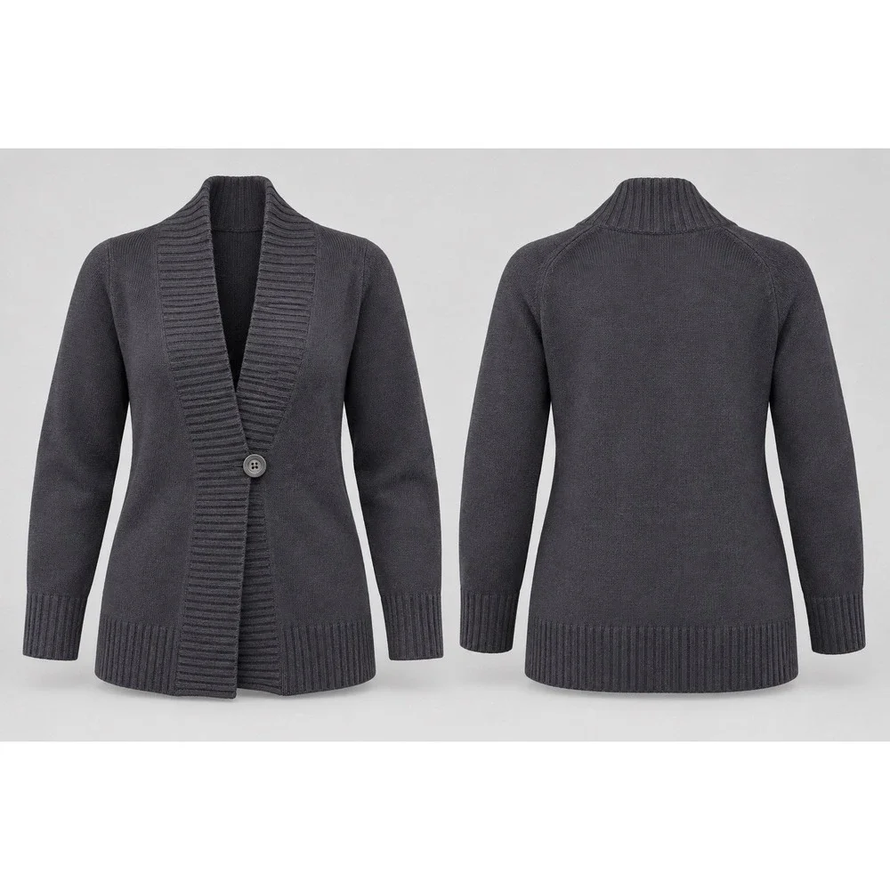 J. Crew Navy Cashmere Blend Cardigan Shawl Collar Sweater Cozy Warm Size Small